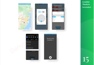 Location Tracker screenshots arranged in the Figma portfolio board
