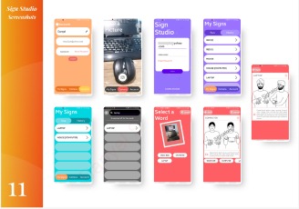 Sign Studio screenshots arranged in the Figma portfolio board